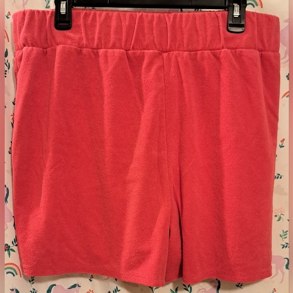 Vintage Y2K Juicy Couture Neon Pink Cotton Terry Cloth Jogger Short Set SZ XL - Picture 4 of 9